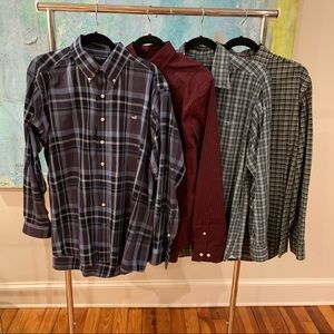 4 mens button up shirts - Size L - Nautica, S Marsh, Fish Hippie, Eddie Bauer